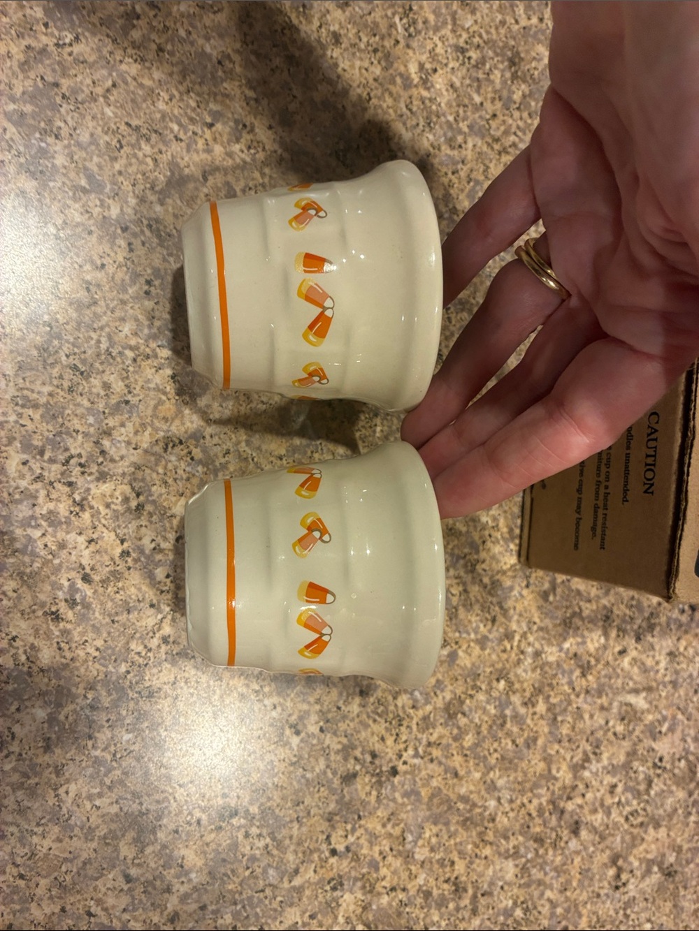 Longaberger Candy Corn Votive Set Pottery Item 37508 Halloween - Picture 4 of 17
